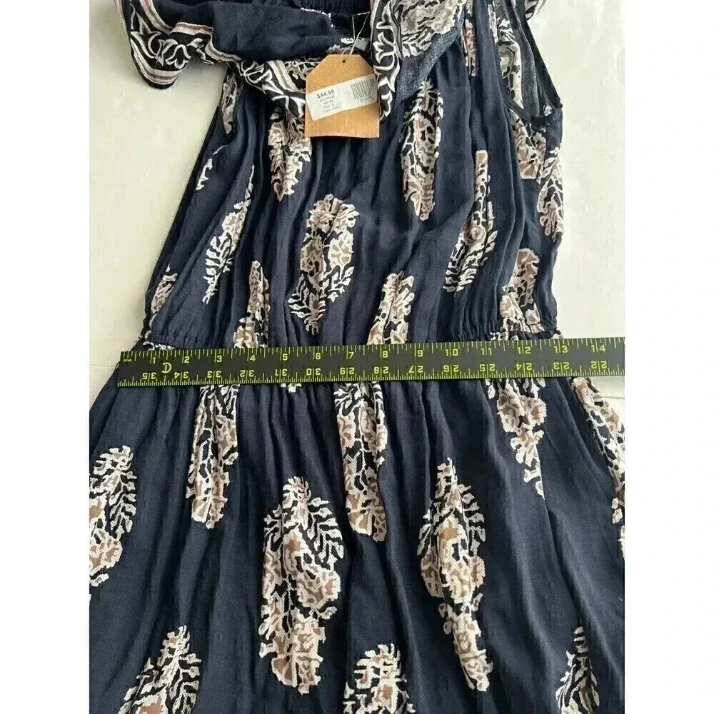 Kori America Womens Navy Blue Floral Off The Shoulder Maxi Dress Size S - Picture 7 of 12